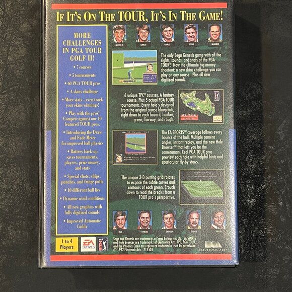 PGA Tour Golf II Sega Genesis console game - Picture 2 of 3